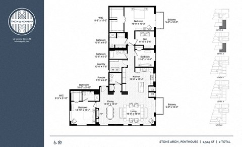 Stone Arch Floor Plan at The M on Hennepin, Minneapolis, MN, 55414